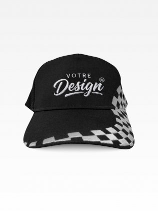 Exemple de marquage personnalisé sur la casquette grand prix - 5 panneaux B159