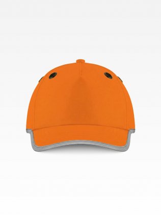 HI-VIZ BUMP CAP Casquette de protection en 812 B535 Fluorescent Orange personnalisable, vue de face