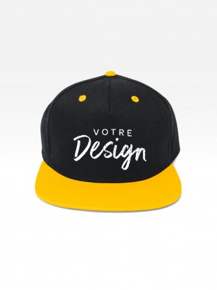 Exemple de marquage personnalisé sur la casquette Snapback contrastée B610C Exemple de marquage personnalisé sur la casquette Snapback contrastée B610C