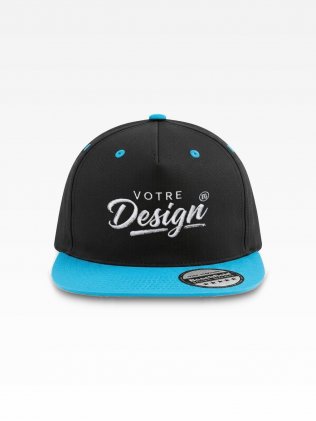Exemple de marquage personnalisé sur la casquette Snapback contrastée B610C