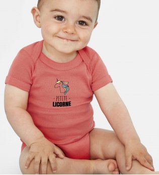 Body pour bébé Bambino coloris Corail avec exemple de logo imprimé Body pour bébé Bambino coloris Corail avec exemple de logo imprimé