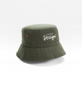 Exemple de marquage personnalisé sur le bob BF084R en coloris Olive Green