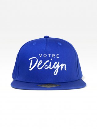 Exemple de marquage personnalisé sur la casquette urbaine Rapper BF610 en coloris Bright Royal