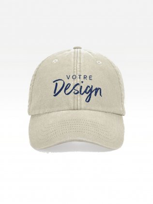Exemple de marquage personnalisé sur la casquette vintage BF655 Exemple de marquage personnalisé sur la casquette vintage BF655