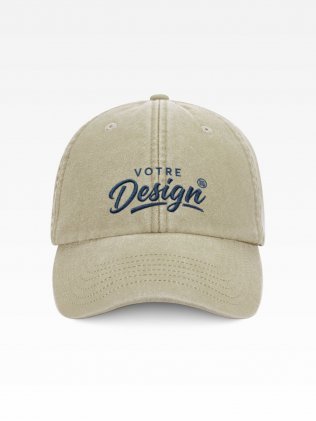 Casquette vintage personnalisée brodée Votre Design, coloris Vintage Stone Casquette vintage personnalisée brodée Votre Design, coloris Vintage Stone