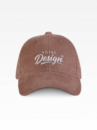 Exemple de marquage personnalisé sur la Casquette baseball en velour personnalisable BF680 Exemple de marquage personnalisé sur la Casquette baseball en velour personnalisable BF680