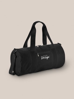 Sac baril BG140L noir personnalisé avec votre design, impression sur la face avant Sac baril BG140L noir personnalisé avec votre design, impression sur la face avant