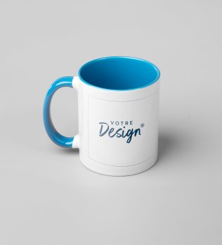 Mug bicolore personnalisé avec votre design dans la zone de personnalisation