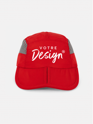 Casquette de sport pliable KP206 Red / Grey personnalisable, vue de face