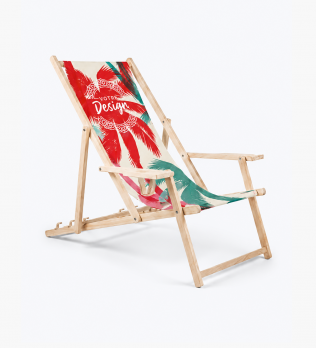 Chaise longue avec porte-gobelet et housse amovible personnalisable Chaise longue avec porte-gobelet et housse amovible personnalisable