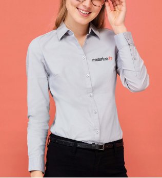 Exemple de logo floqué sur la chemise pour femme Blake Women en coloris Gris perle