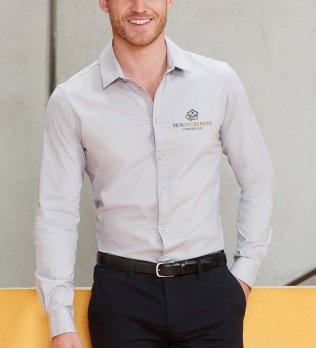 Exemple de logo floqué sur une chemise Blake en coloris Gris perle