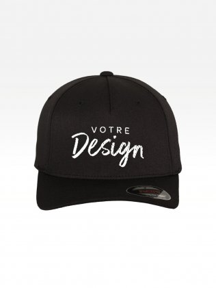 Exemple de marquage personnalisé sur la casquette stretch FX6560 Exemple de marquage personnalisé sur la casquette stretch FX6560