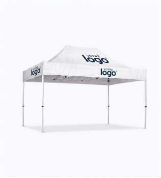 Gazebo Pliant 3x4,5 m - Tissu Drapeau Personnalisé