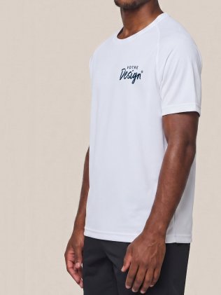 mannequin homme de face portant le T-shirt de sport manches courtes personnalisable Express