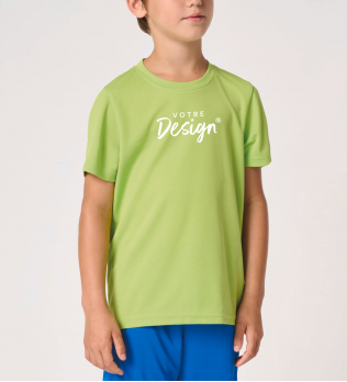 mannequin enfant de face portant le T-shirt sport enfant Mercury personnalisable