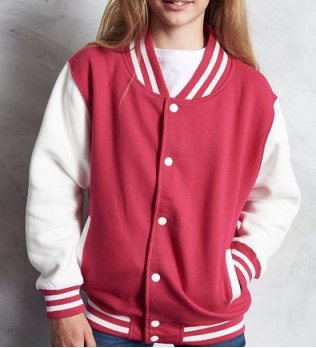 veste teddy pour enfant en coloris fire red / white