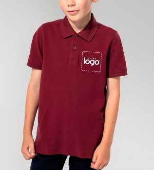 mannequin enfant garçon de face portant le Polo piqué Bio enfant personnalisable mannequin enfant garçon de face portant le Polo piqué Bio enfant personnalisable