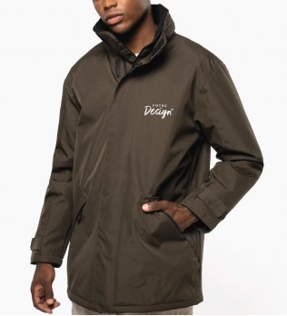 mannequin homme de face portant la Parka doublure matelassée à personnaliser