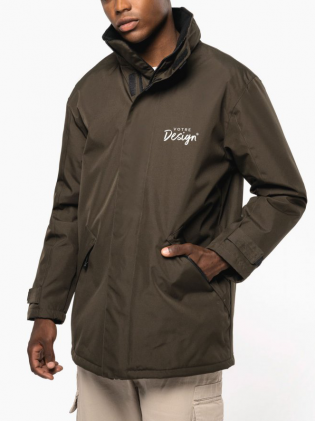 mannequin homme de face portant la Parka doublure matelassée à personnaliser