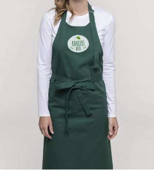 Exemple de logo imprimé sur le tablier K895 en coloris Bottle green Exemple de logo imprimé sur le tablier K895 en coloris Bottle green