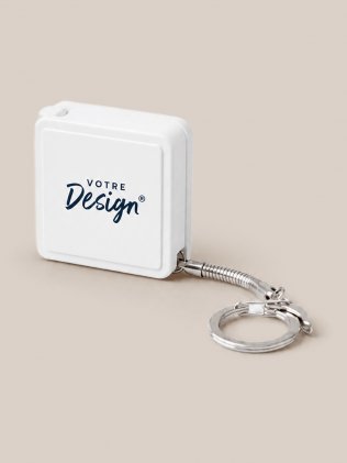 Mètre ruban porte clés personnalisable KC1124 avec marquage Mètre ruban porte clés personnalisable KC1124 avec marquage