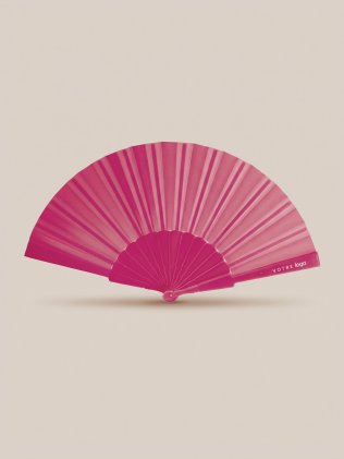 Éventail personnalisé KC6733 fuchsia avec votre logo sur la branche