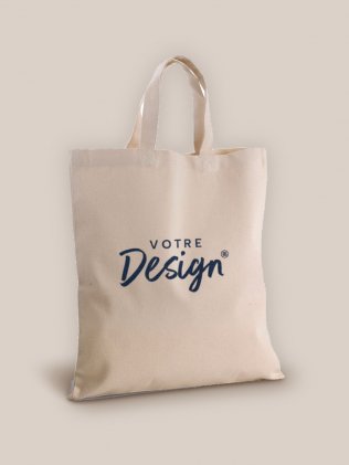 Sac shopping à anses courtes en coton Kimood KI0249 Natural personnalisé avec votre design Sac shopping à anses courtes en coton Kimood KI0249 Natural personnalisé avec votre design