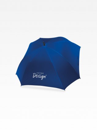 Parapluie de golf carré KI2005 personnalisable bleu roi, marquage votre design sur un pan