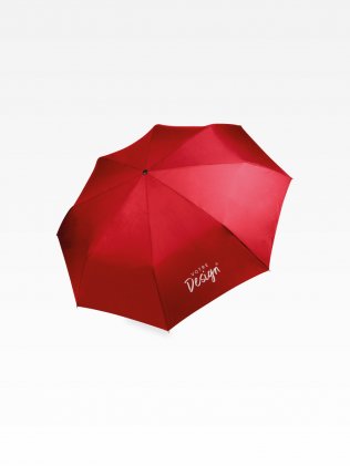Mini parapluie pliable KI2010 personnalisable rouge, marquage votre design sur un pan