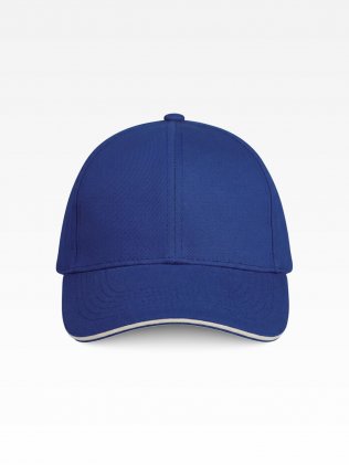 ORLANDO KIDS - Casquette enfant 6 panneaux KP042 Royal Blue / White personnalisable, vue de face
