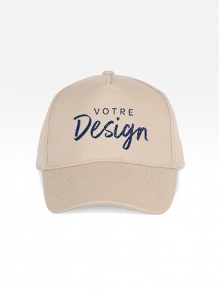 Exemple de marquage personnalisé sur la casquette 5 panneaux KP051 Exemple de marquage personnalisé sur la casquette 5 panneaux KP051