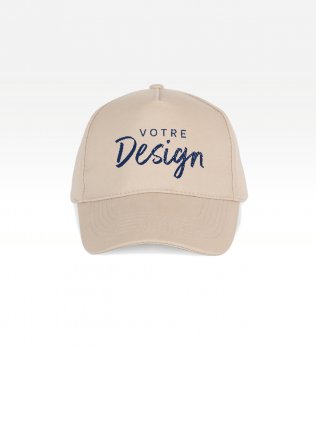 Casquette 5 panneaux KP051 coloris Beige personnalisée avec votre logo