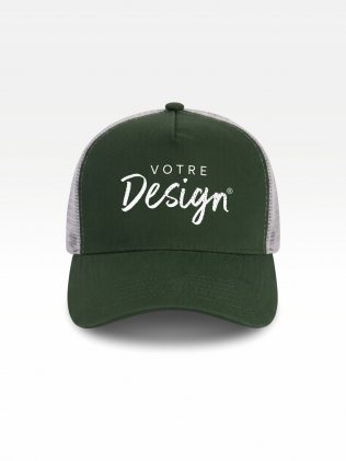 Logo personnalisé sur la casquette trucker 5 panneaux KP137 Logo sur la casquette trucker 5 panneaux KP137