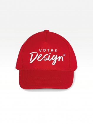 Exemple de marquage personnalisé sur la casquette enfant avec liseré contrasté KP148 Exemple de marquage personnalisé sur la casquette enfant avec liseré contrasté KP148