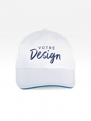 Exemple de marquage personnalisé sur la casquette Sport en maille piquée KP207
