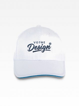Exemple de marquage personnalisé sur la casquette Sport en maille piquée KP207
