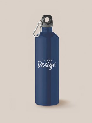Bouteille en acier inoxydable 750 ml MO2404 bleu marine personnalisée avec votre design