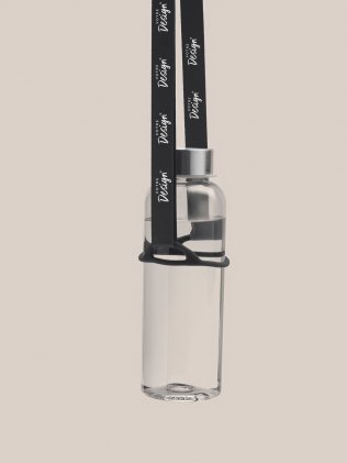 Tour de cou avec porte-gobelet en silicone personnalisable MO2582 avec marquage