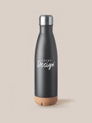 Bouteille isotherme 500 ml MO6313 noire personnalisée avec votre design Bouteille isotherme 500 ml MO6313 noire personnalisée avec votre design