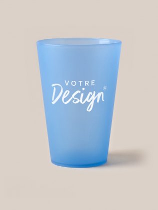 Gobelet réutilisable 300 ml MO6375 bleu transparent personnalisé avec votre design Gobelet réutilisable 300 ml MO6375 bleu transparent personnalisé avec votre design