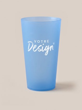 Gobelet réutilisable 500 ml MO9907 bleu transparent personnalisé avec votre design Gobelet réutilisable 500 ml MO9907 bleu transparent personnalisé avec votre design