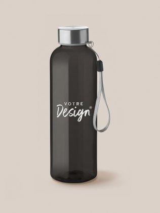 Bouteille en RPET 500 ml MO9910 noire personnalisée avec votre design Bouteille en RPET 500 ml MO9910 noire personnalisée avec votre design