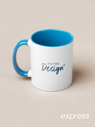 Mug bicolore express à personnaliser en bleu Mug bicolore express à personnaliser en bleu