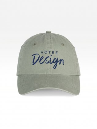 Exemple de marquage personnalisé sur la casquette écoresponsable délavée unisexe NS040 Exemple de marquage personnalisé sur la casquette écoresponsable délavée unisexe NS040