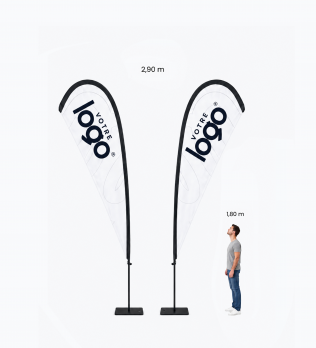 Fly Banner Goutte Double Face Personnalisé - Pack Complet
