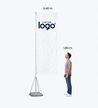 Fly Banner Rectangulaire M Personnalisé - Pack Complet
