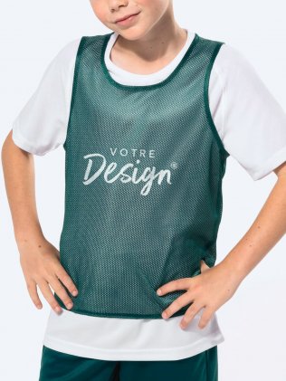 Chasuble réversible enfant PA048 personnalisée avec votre design sur la poitrine