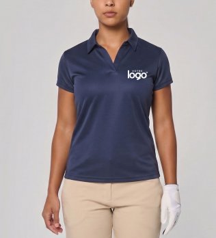Exemple de logo floqué sur un polo de sport pour femme PA483 en coloris Fine Grey