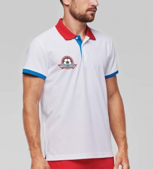 Polo de sport pour homme PA489 avec exemple de logo imprimé